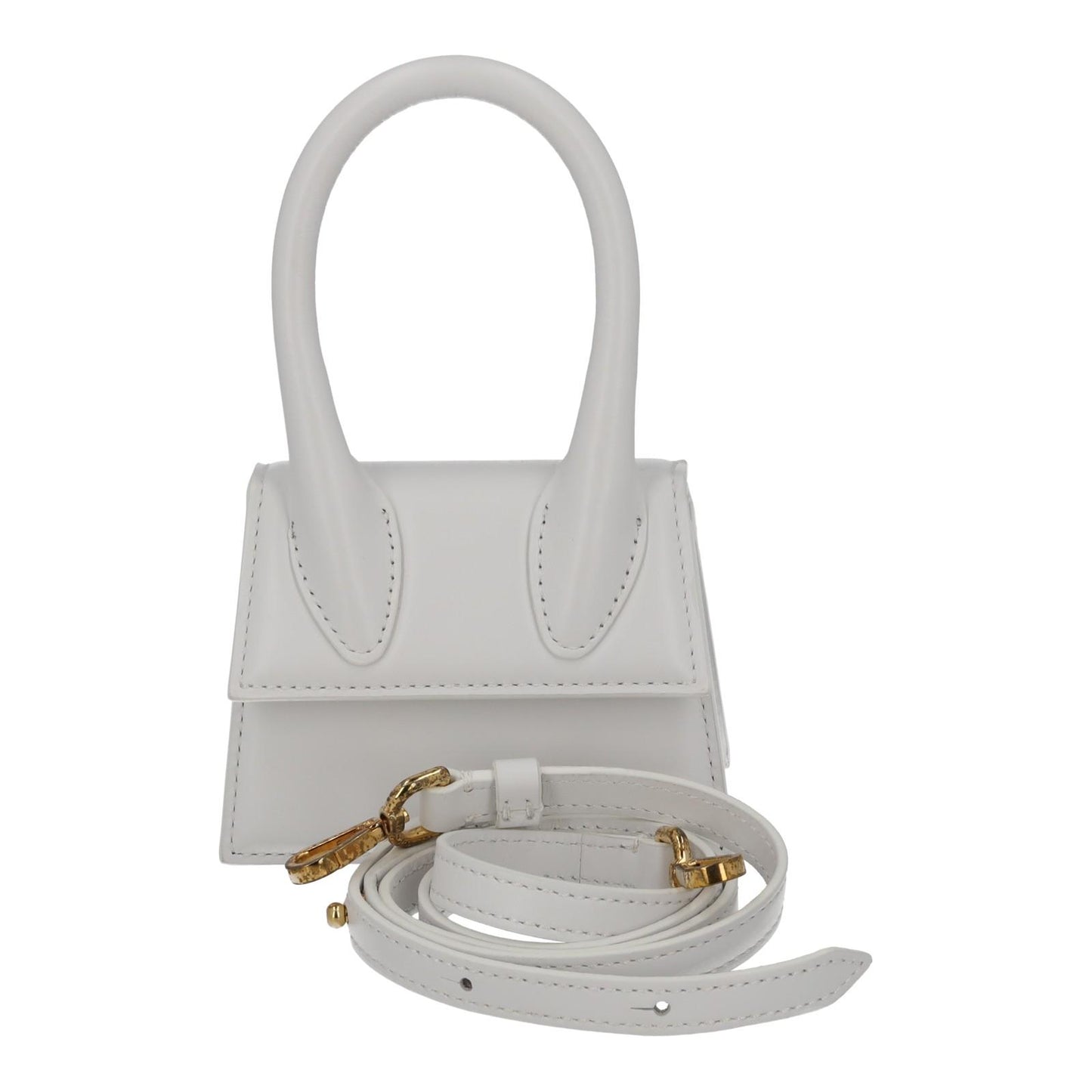 JACQUEMUS Handbag Le Chiquito Mini Bag White Calf Leather 12 x 9 cm NEW RRP520