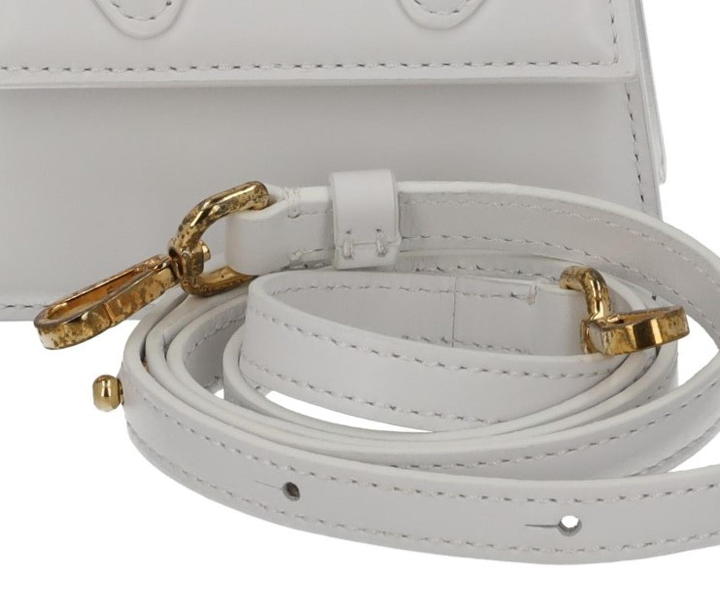 JACQUEMUS Handbag Le Chiquito Mini Bag White Calf Leather 12 x 9 cm NEW RRP520