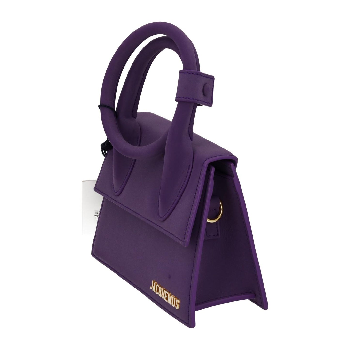 JACQUEMUS Handbag Le Chiquito Noeud Crossbody Strap Purple Leather NEW RRP565