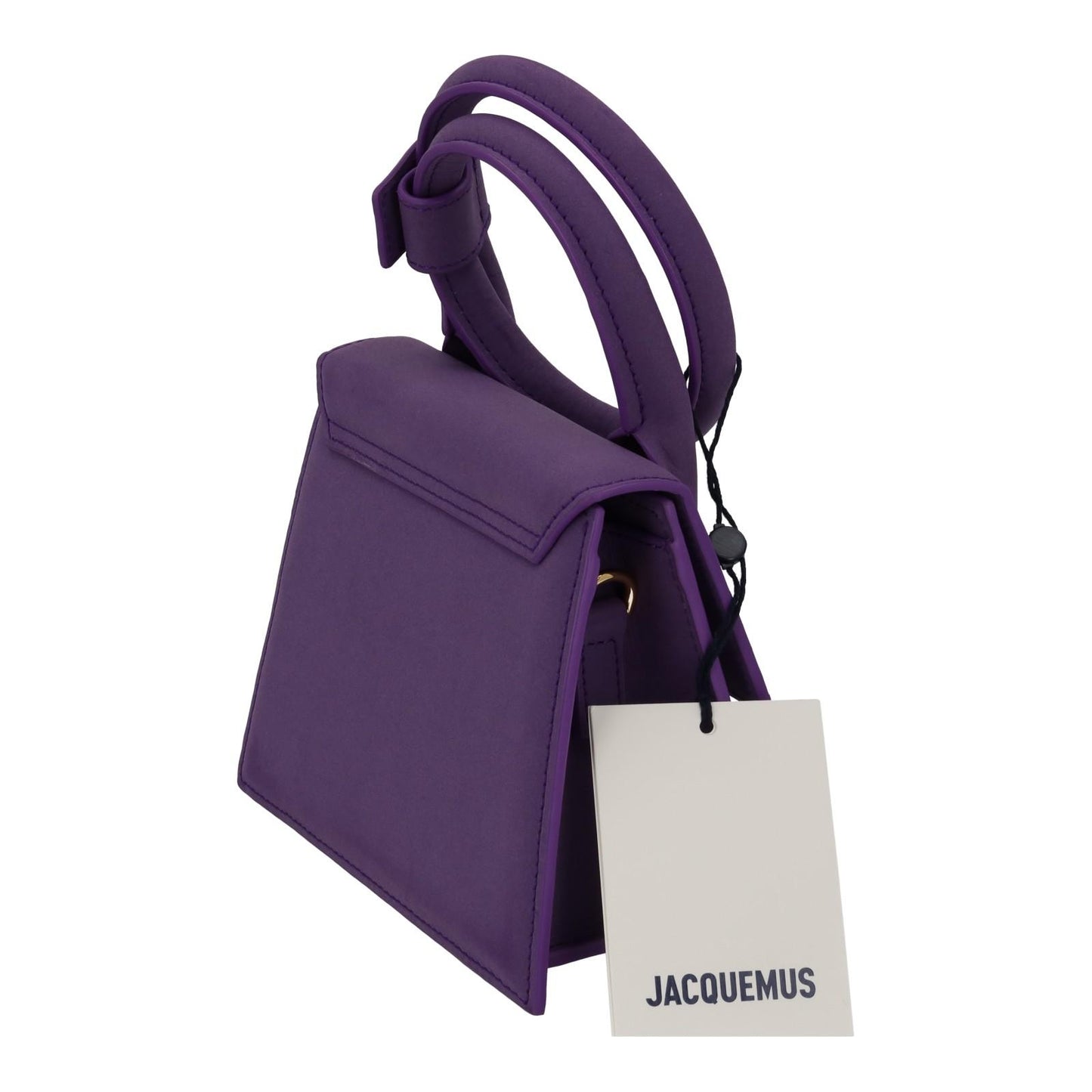 JACQUEMUS Handbag Le Chiquito Noeud Crossbody Strap Purple Leather NEW RRP565
