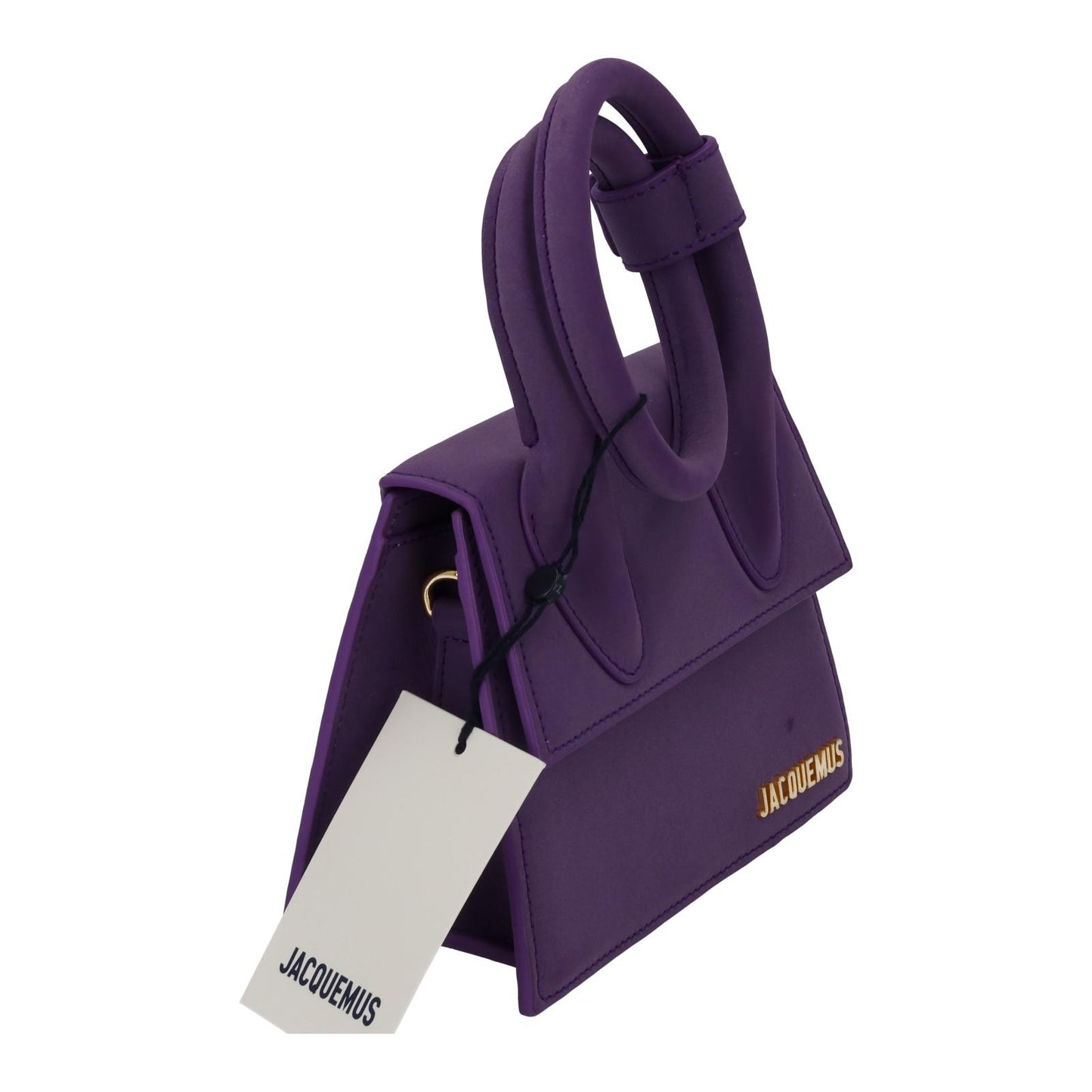 JACQUEMUS Handbag Le Chiquito Noeud Crossbody Strap Purple Leather NEW RRP565