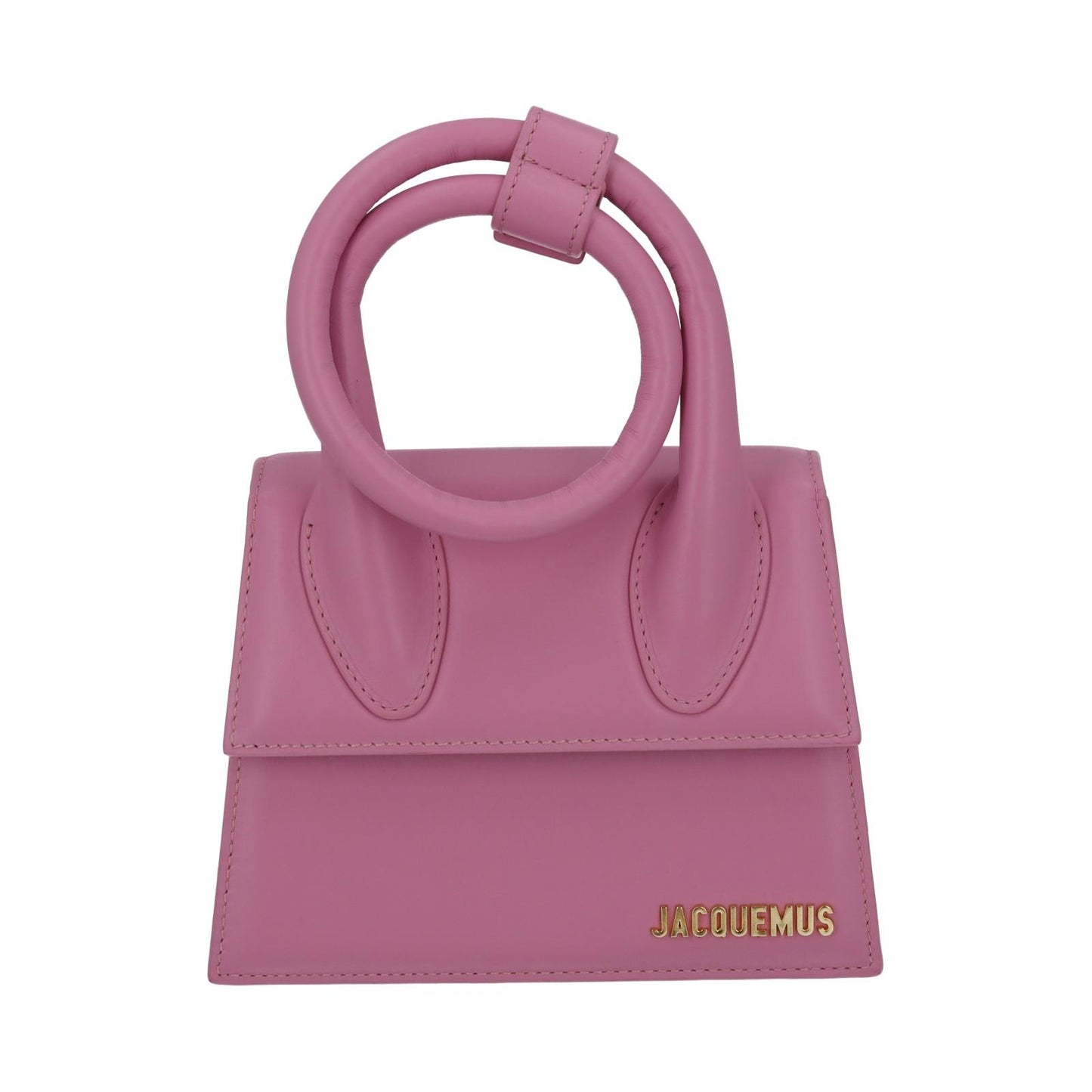 JACQUEMUS Handbag Le Chiquito Noeud Crossbody Strap Pink Leather NEW RRP695