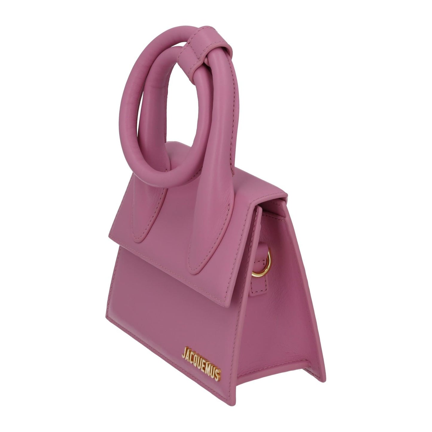 JACQUEMUS Handbag Le Chiquito Noeud Crossbody Strap Pink Leather NEW RRP695