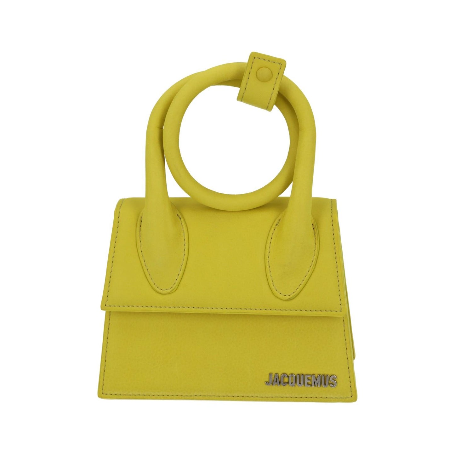 JACQUEMUS Handbag Le Chiquito Noeud Crossbody Flap Yellow Leather NEW RRP690
