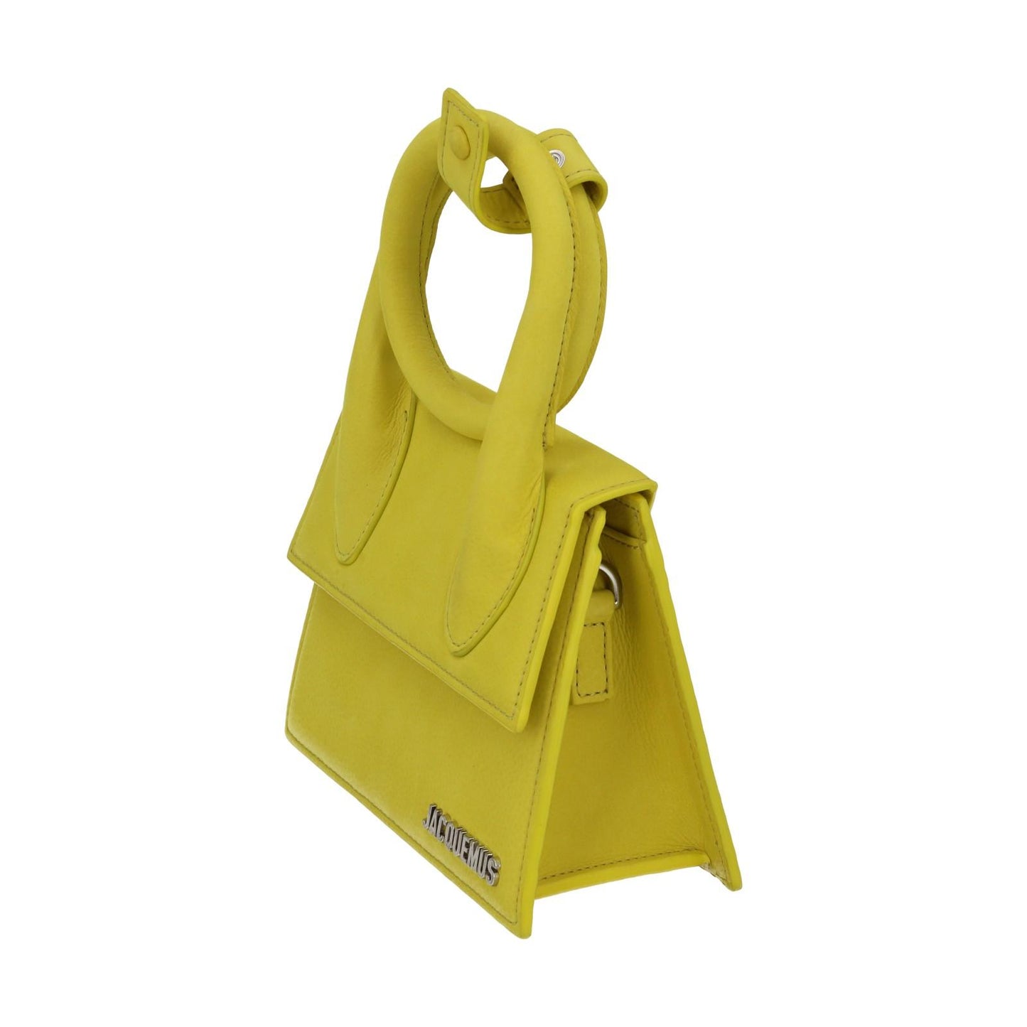 JACQUEMUS Handbag Le Chiquito Noeud Crossbody Flap Yellow Leather NEW RRP690