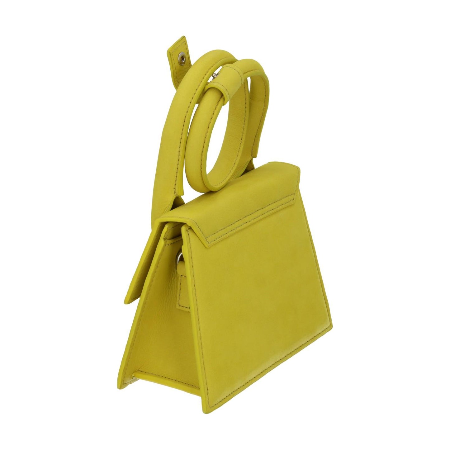 JACQUEMUS Handbag Le Chiquito Noeud Crossbody Flap Yellow Leather NEW RRP690