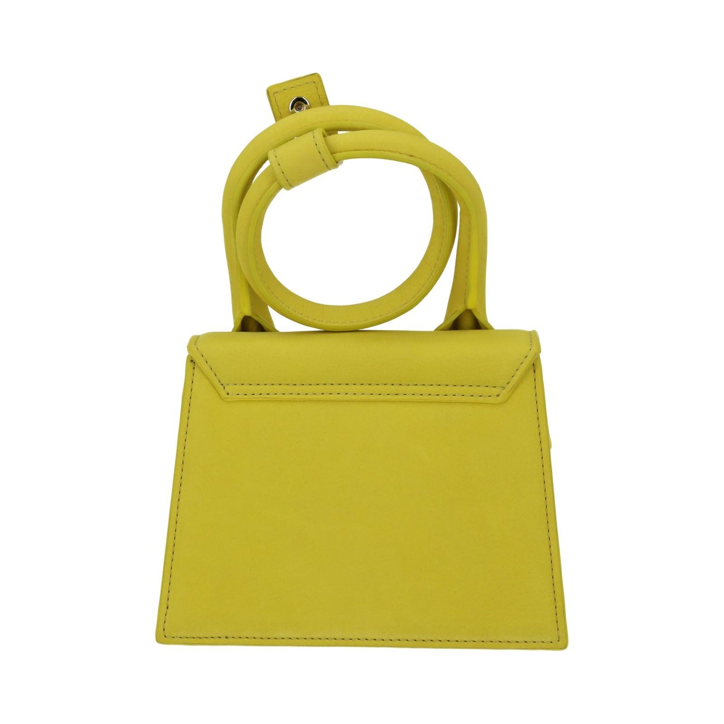 JACQUEMUS Handbag Le Chiquito Noeud Crossbody Flap Yellow Leather NEW RRP690