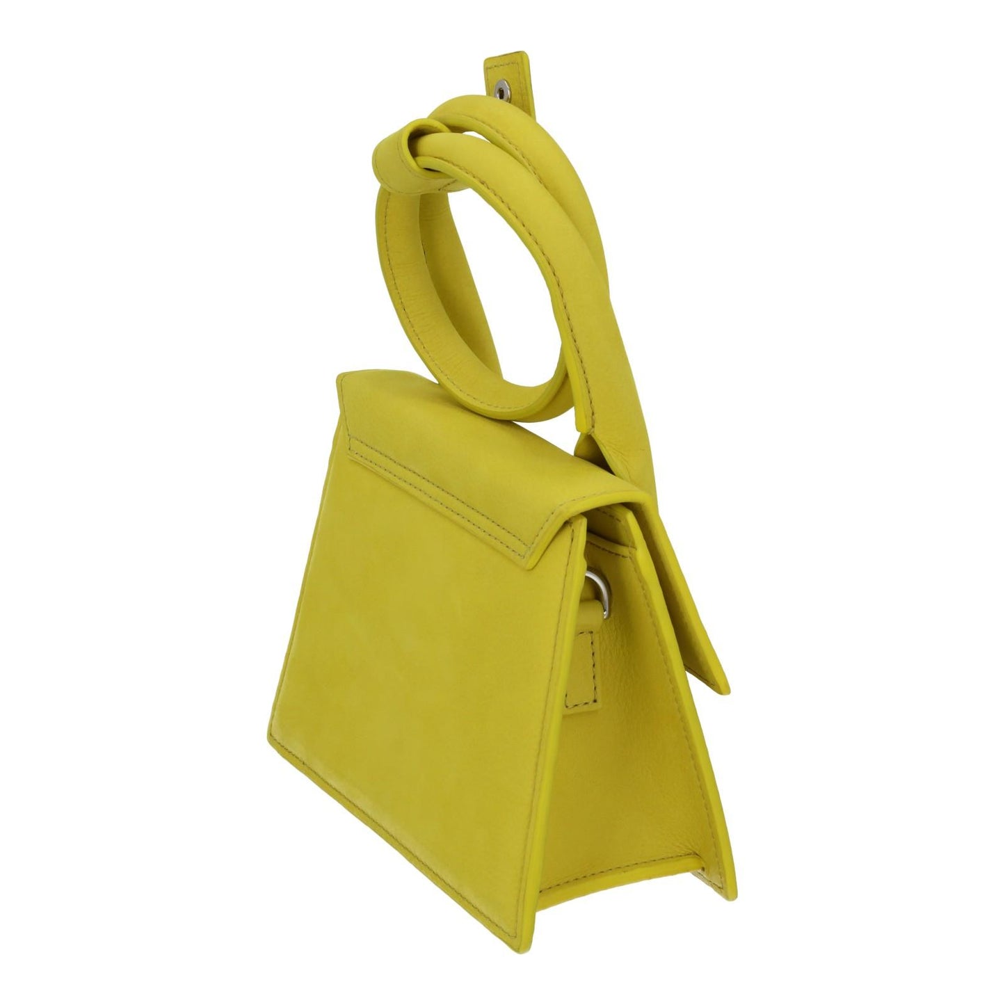 JACQUEMUS Handbag Le Chiquito Noeud Crossbody Flap Yellow Leather NEW RRP690
