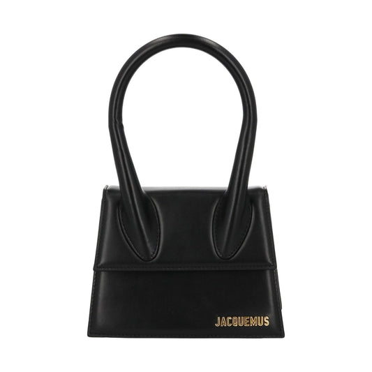JACQUEMUS Handbag Le Chiquito Moyen Crossbody Strap Leather Black NEW RRP680