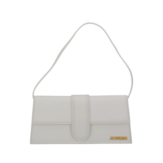 JACQUEMUS Shoulder Bag Le Bambino Long White Leather Flap Close NEW RRP615