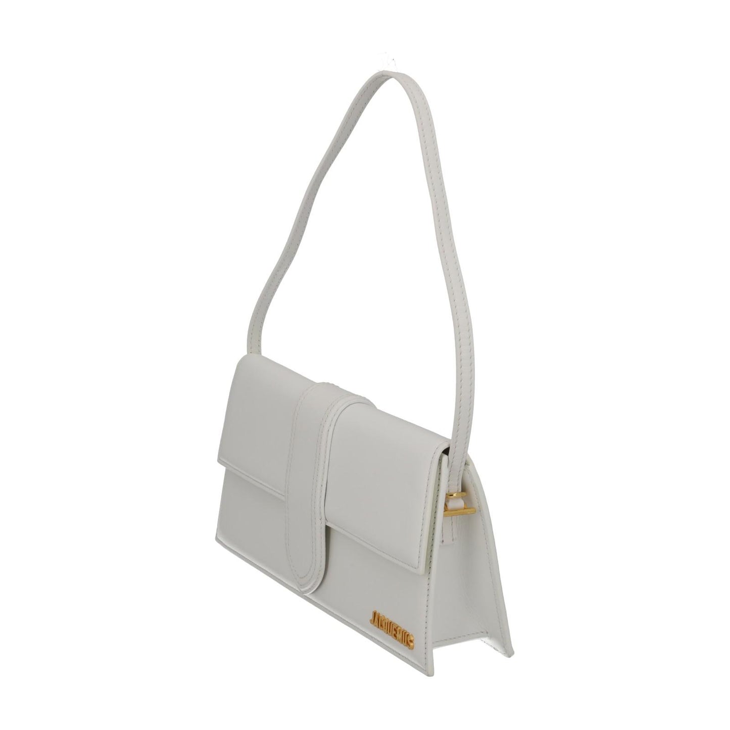 JACQUEMUS Shoulder Bag Le Bambino Long White Leather Flap Close NEW RRP615