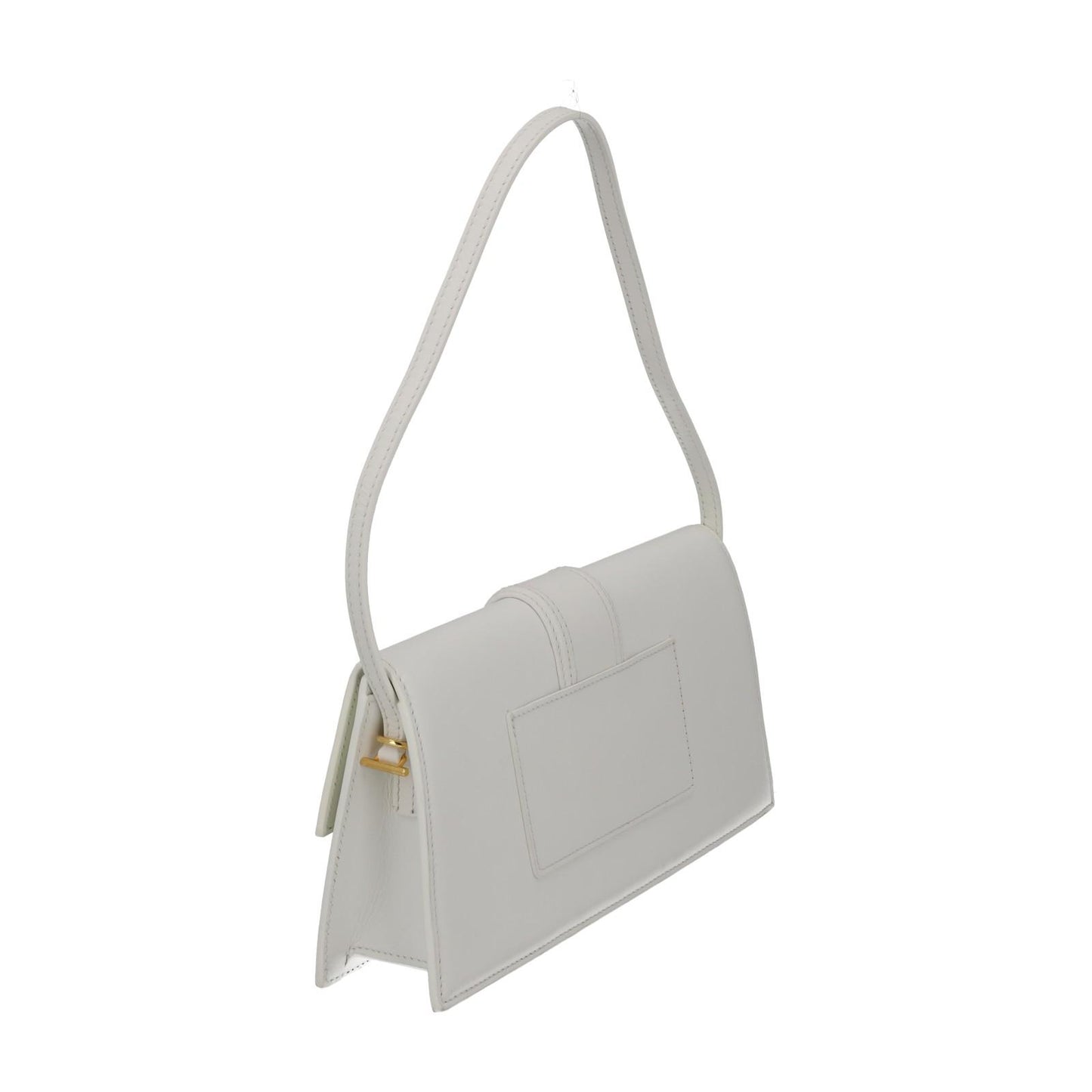 JACQUEMUS Shoulder Bag Le Bambino Long White Leather Flap Close NEW RRP615