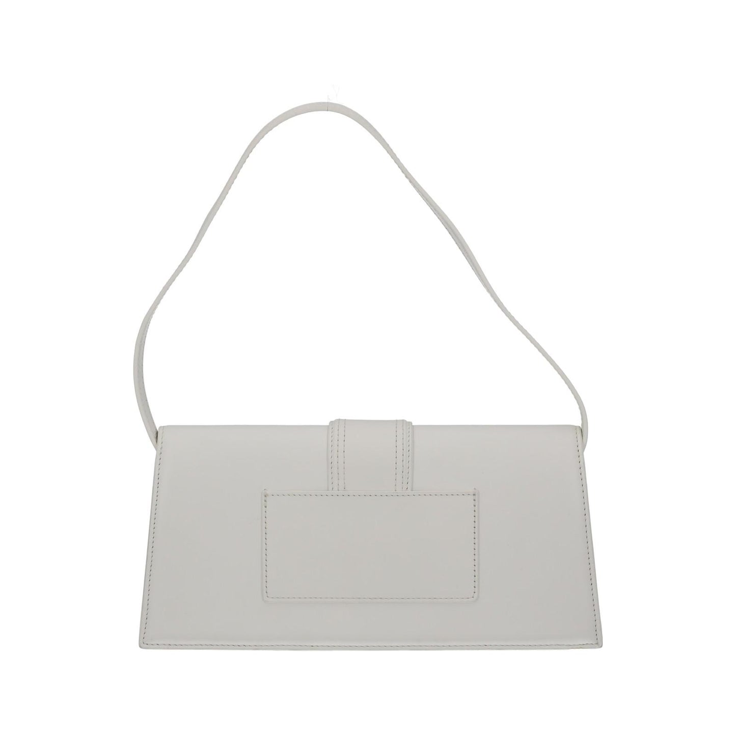 JACQUEMUS Shoulder Bag Le Bambino Long White Leather Flap Close NEW RRP615