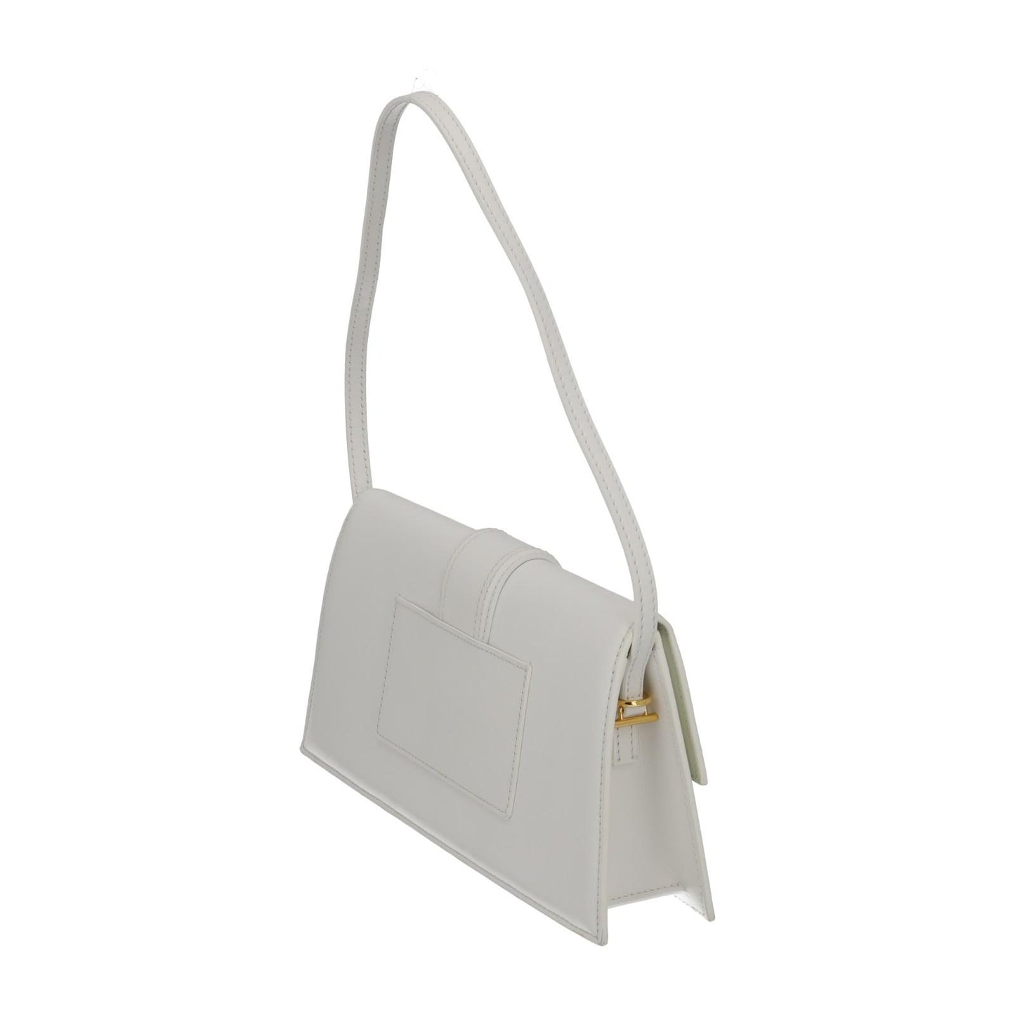 JACQUEMUS Shoulder Bag Le Bambino Long White Leather Flap Close NEW RRP615