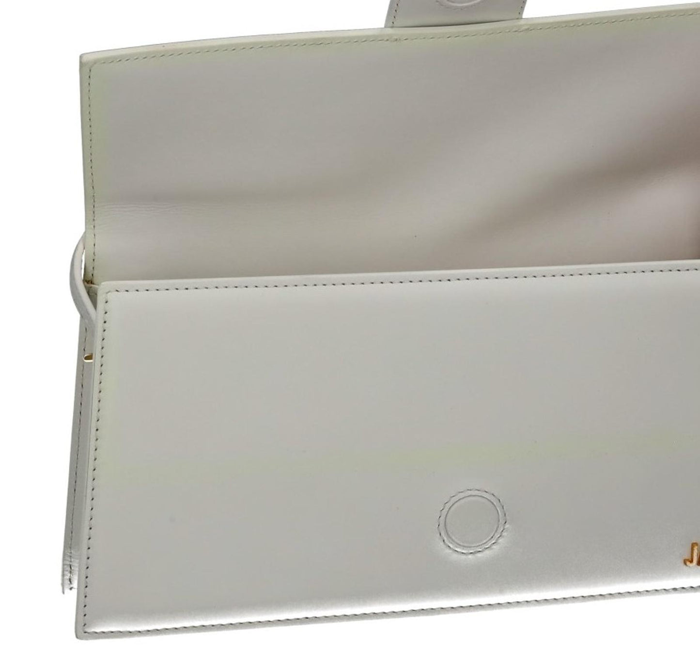 JACQUEMUS Shoulder Bag Le Bambino Long White Leather Flap Close NEW RRP615