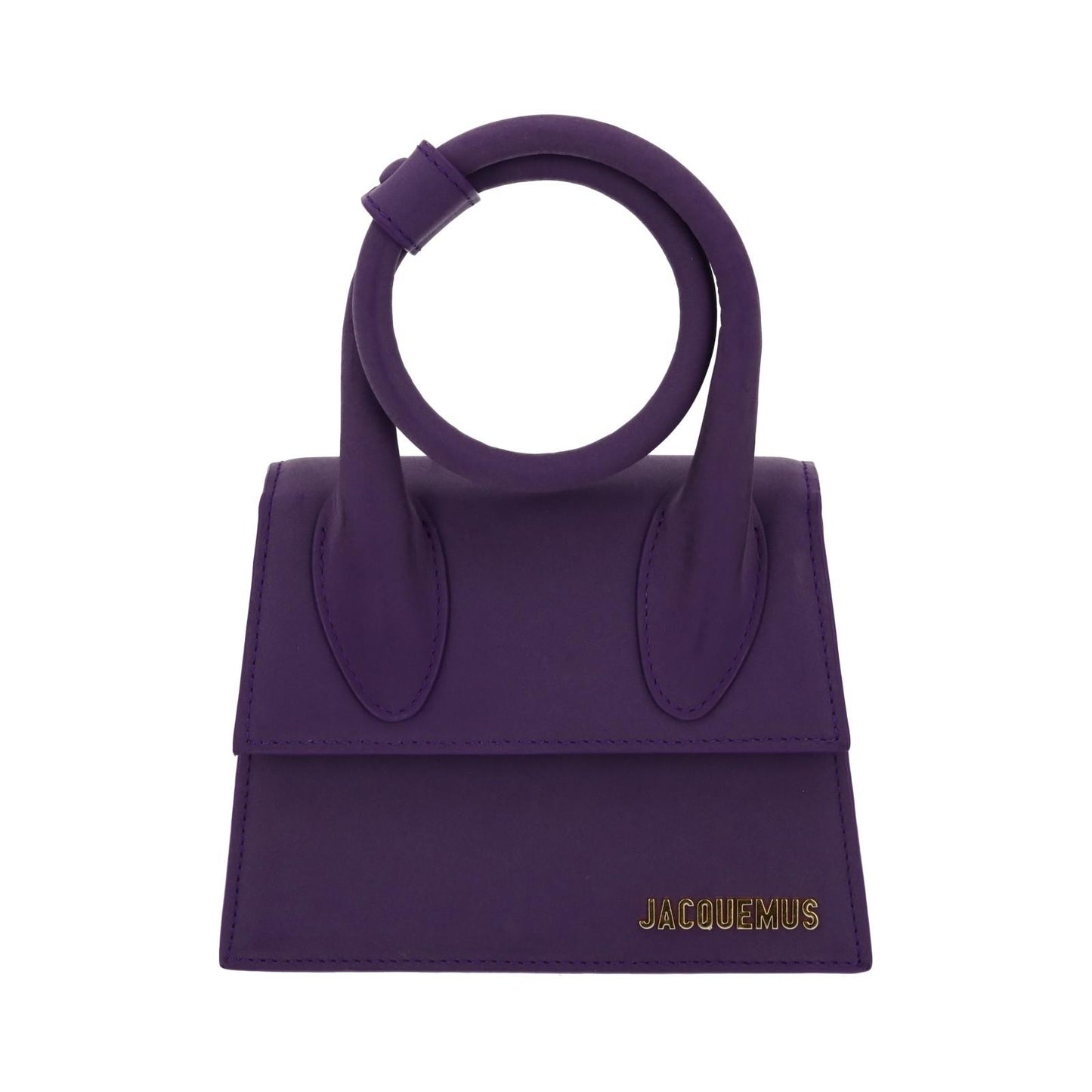 JACQUEMUS Handbag Le Chiquito Noeud Crossbody Small Purple Leather NEW RRP565