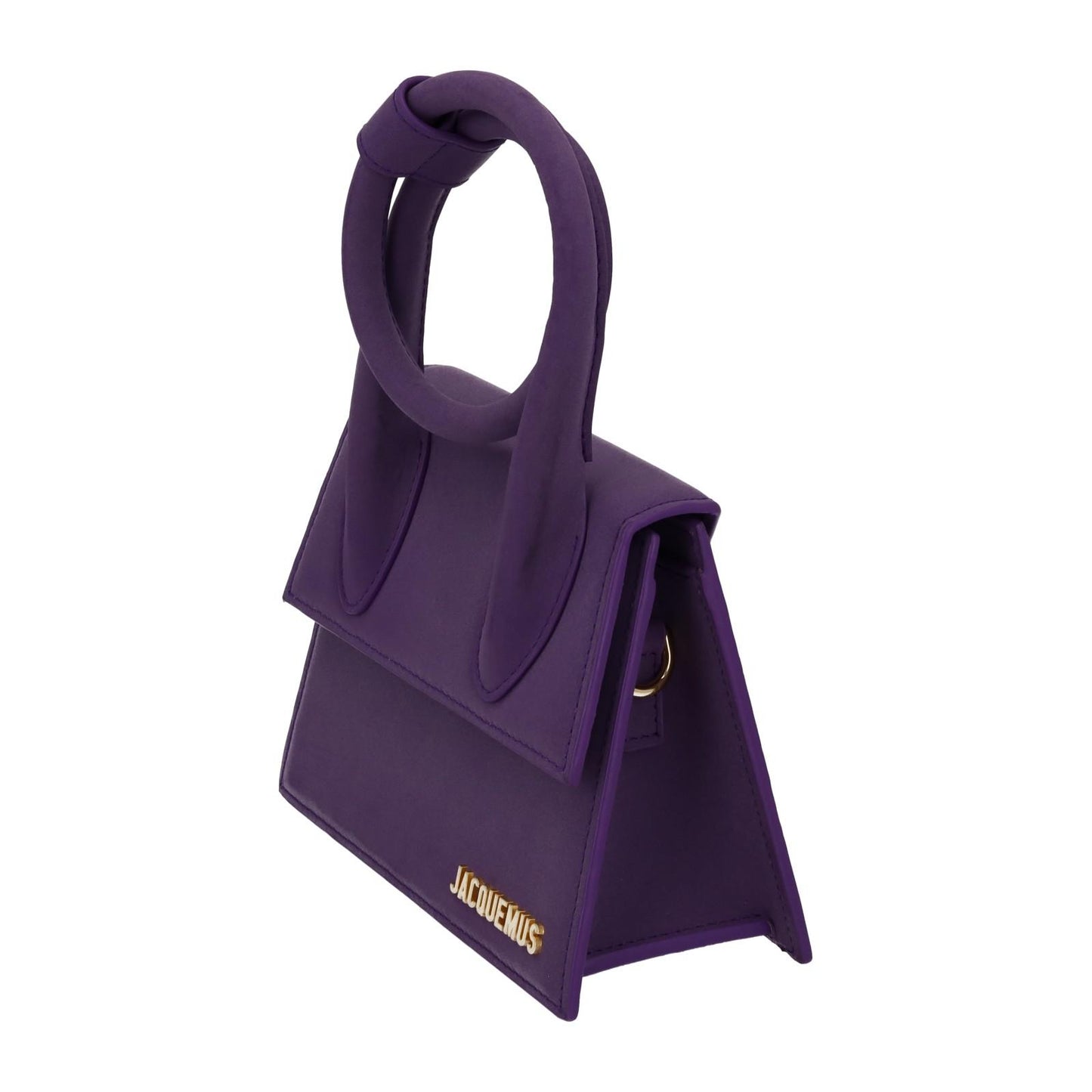 JACQUEMUS Handbag Le Chiquito Noeud Crossbody Small Purple Leather NEW RRP565