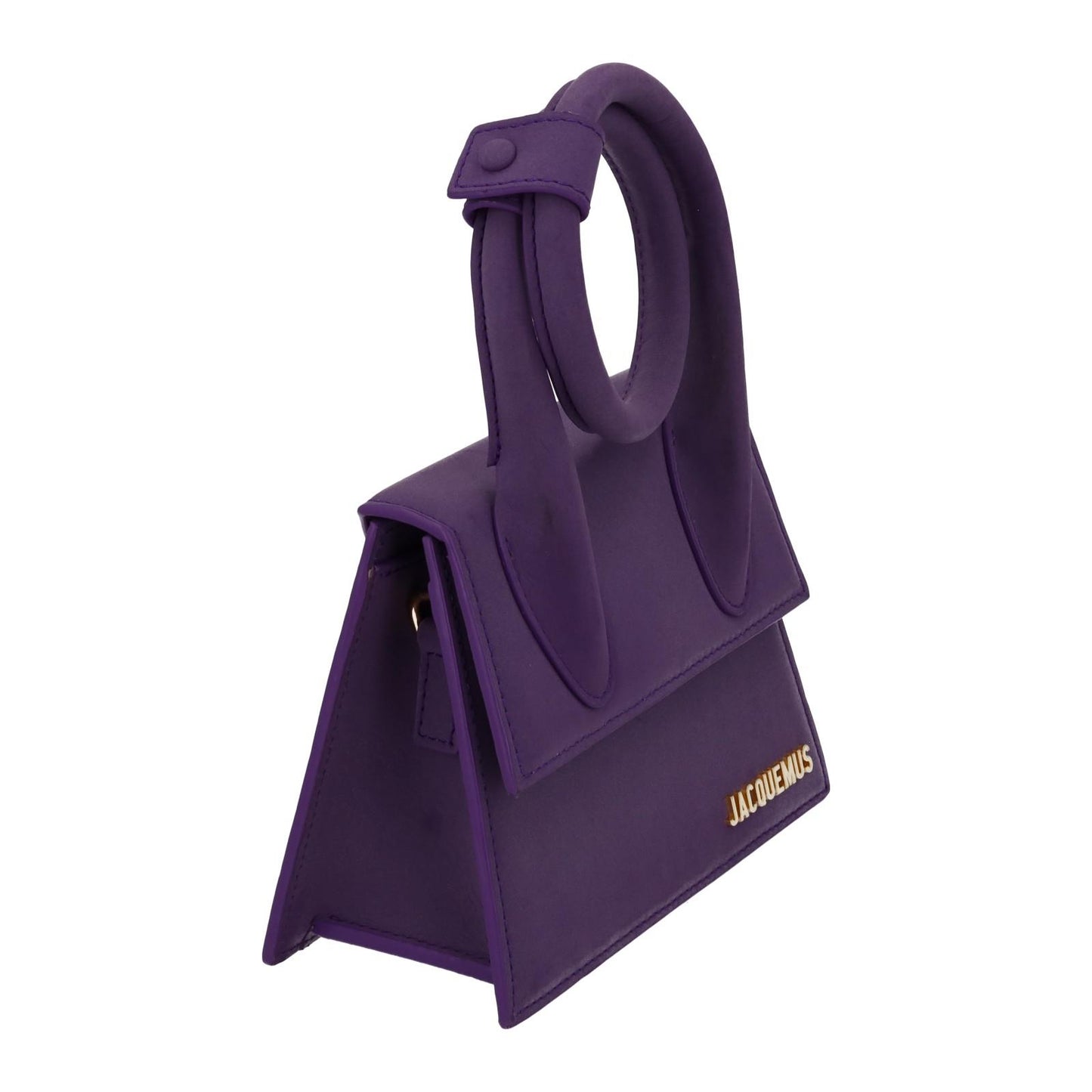JACQUEMUS Handbag Le Chiquito Noeud Crossbody Small Purple Leather NEW RRP565