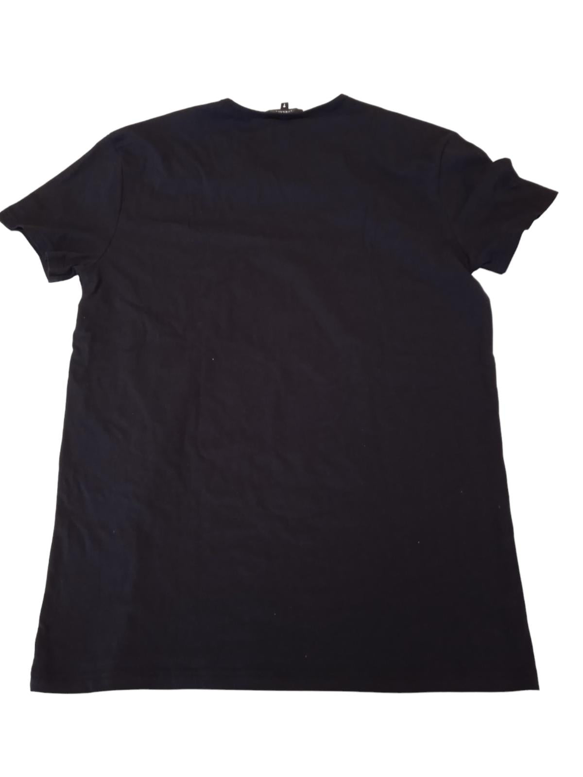 VERSACE Jersey Topeka T-Shirt Bi-Stretch Cotton Men's Black IT7 UK40 NEW RRP100