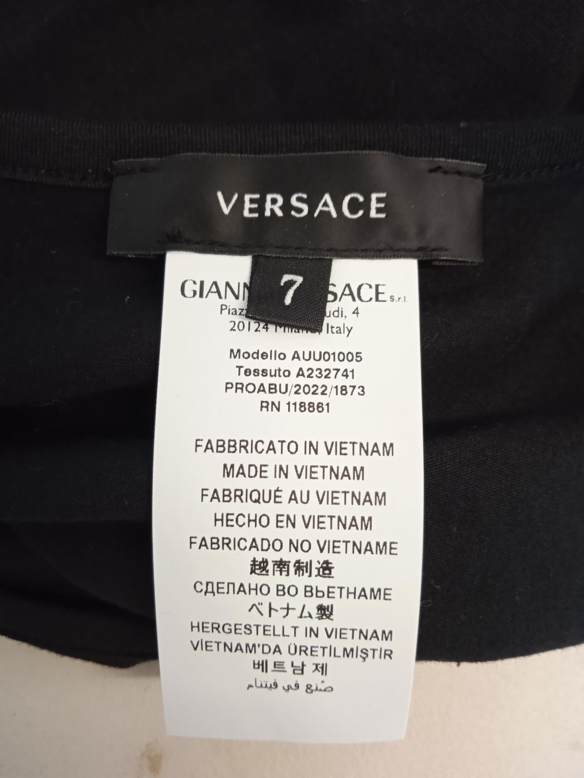 VERSACE Jersey Topeka T-Shirt Bi-Stretch Cotton Men's Black IT7 UK40 NEW RRP100