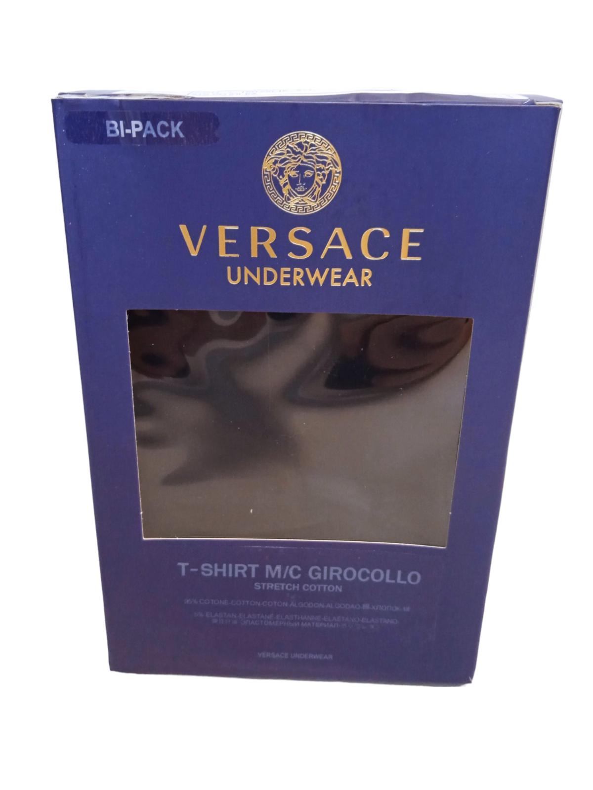 VERSACE Jersey Topeka T-Shirt Bi-Stretch Cotton Men's Black IT7 UK40 NEW RRP100