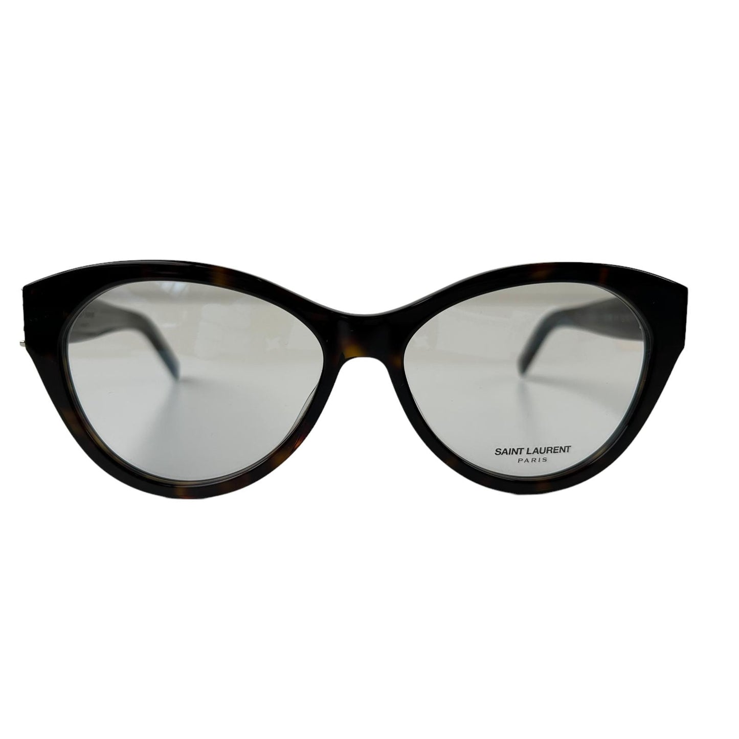 SAINT LAURENT Thick Rim YSL Logo Circular Glasses Brown Ladies OS NEW RRP 275