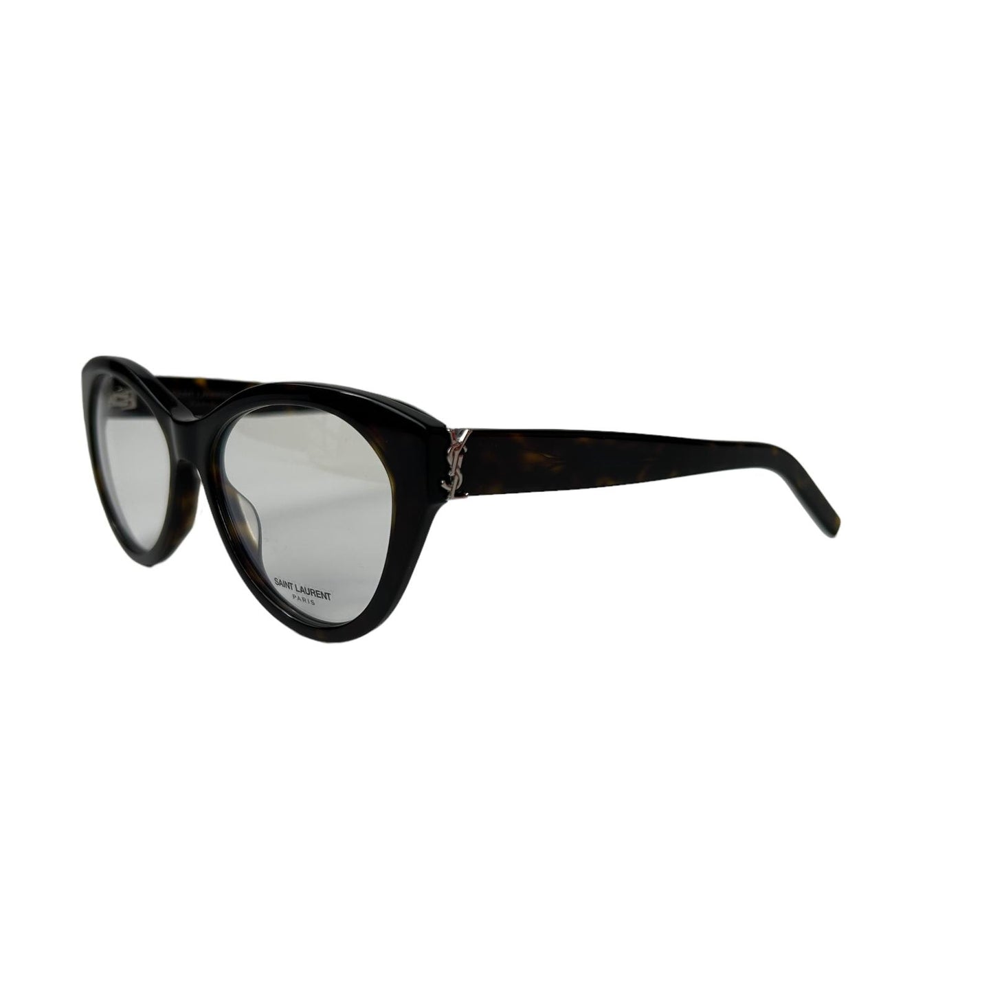 SAINT LAURENT Thick Rim YSL Logo Circular Glasses Brown Ladies OS NEW RRP 275