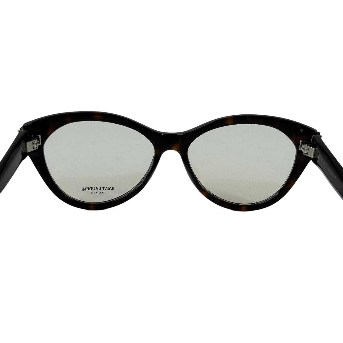 SAINT LAURENT Thick Rim YSL Logo Circular Glasses Brown Ladies OS NEW RRP 275