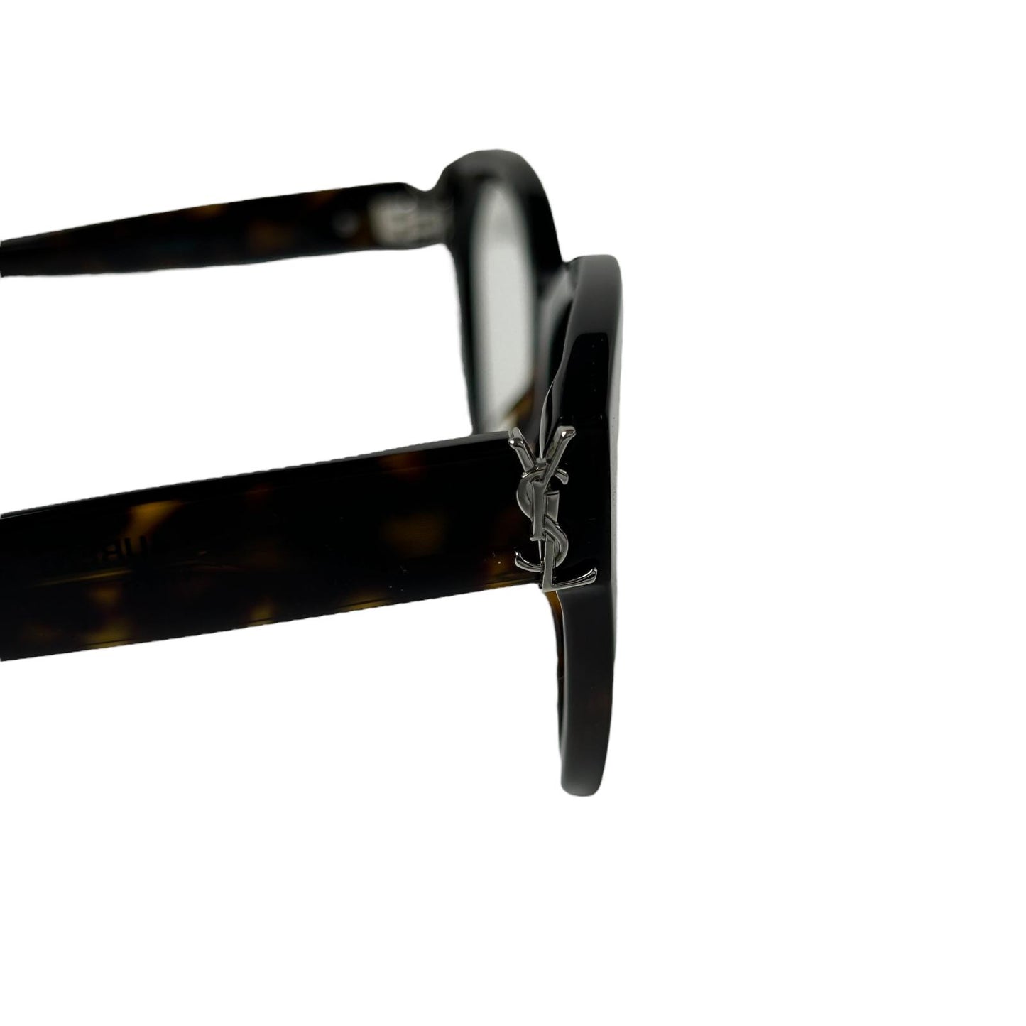 SAINT LAURENT Thick Rim YSL Logo Circular Glasses Brown Ladies OS NEW RRP 275