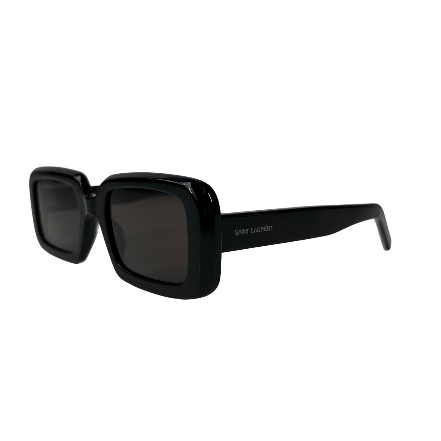 SAINT LAURENT SLP Logo Temple Rectangle Sunglasses Ladies Black OS NEW RRP 325