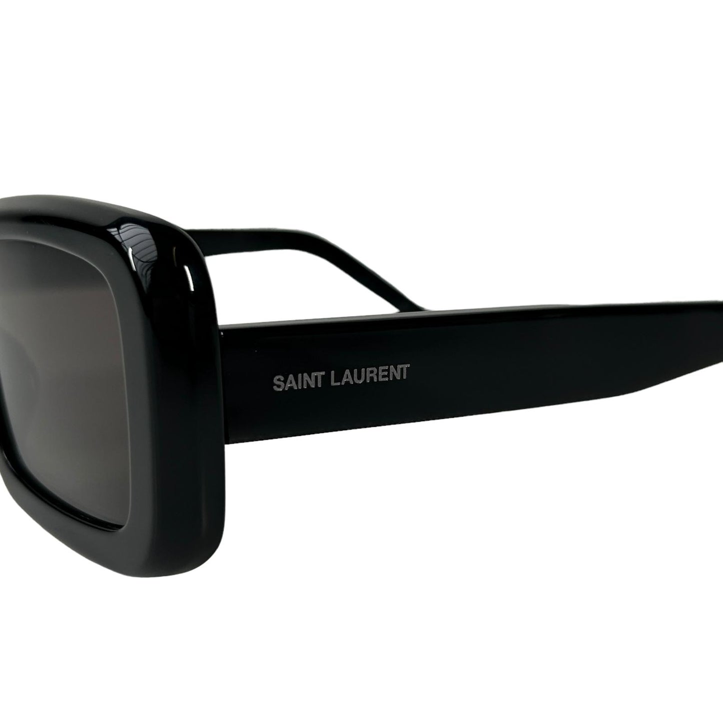 SAINT LAURENT SLP Logo Temple Rectangle Sunglasses Ladies Black OS NEW RRP 325