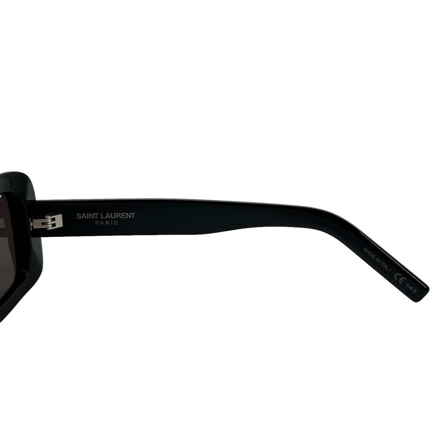 SAINT LAURENT SLP Logo Temple Rectangle Sunglasses Ladies Black OS NEW RRP 325