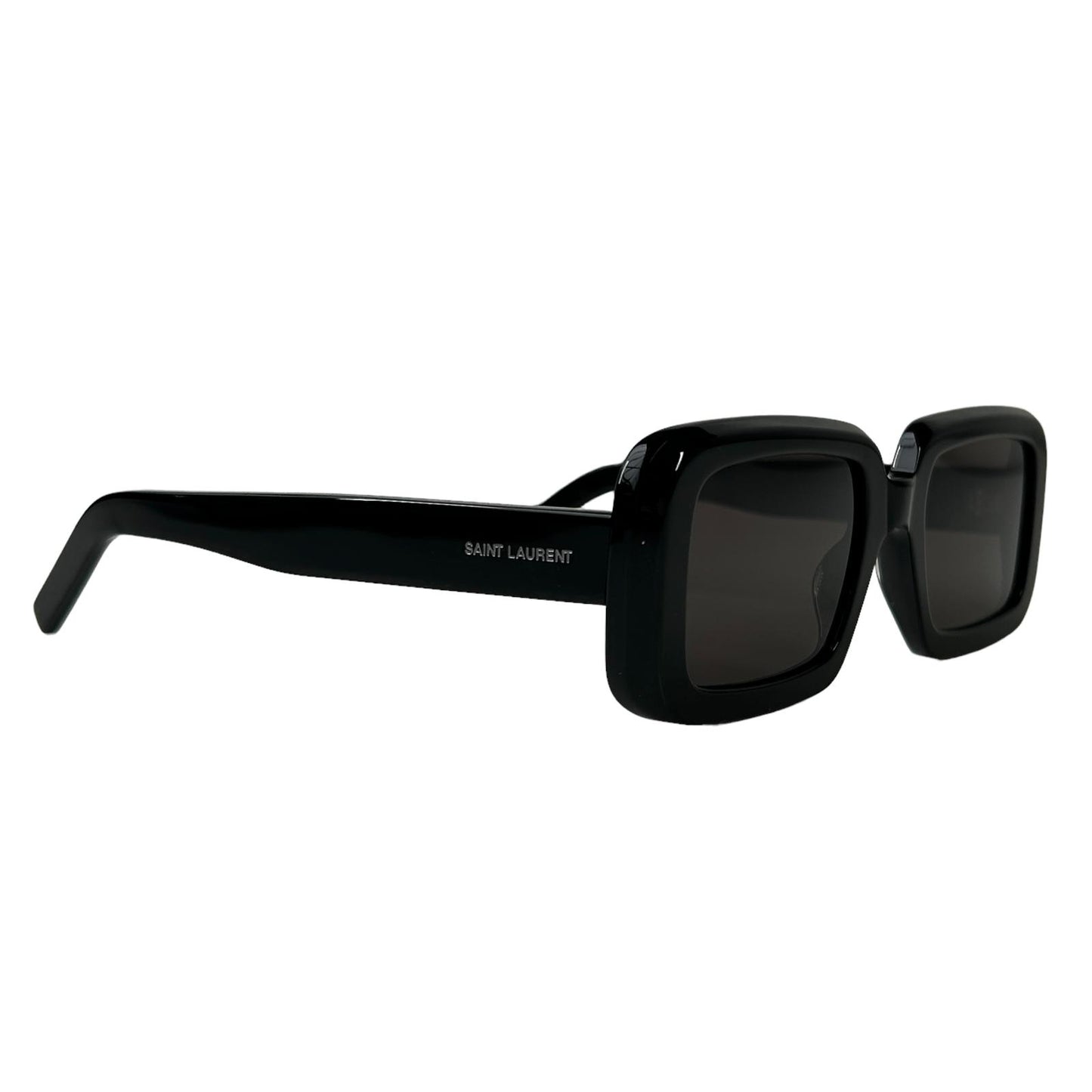 SAINT LAURENT SLP Logo Temple Rectangle Sunglasses Ladies Black OS NEW RRP 325