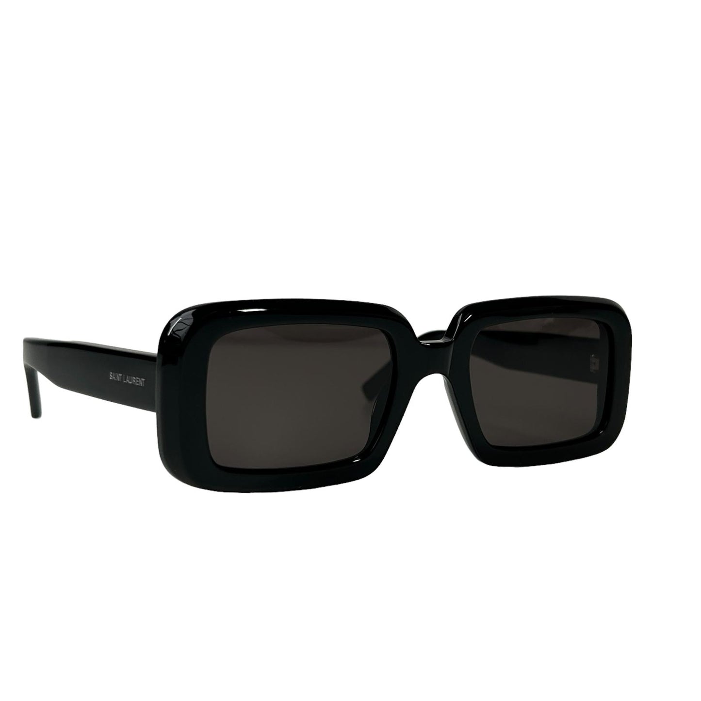 SAINT LAURENT SLP Logo Temple Rectangle Sunglasses Ladies Black OS NEW RRP 325