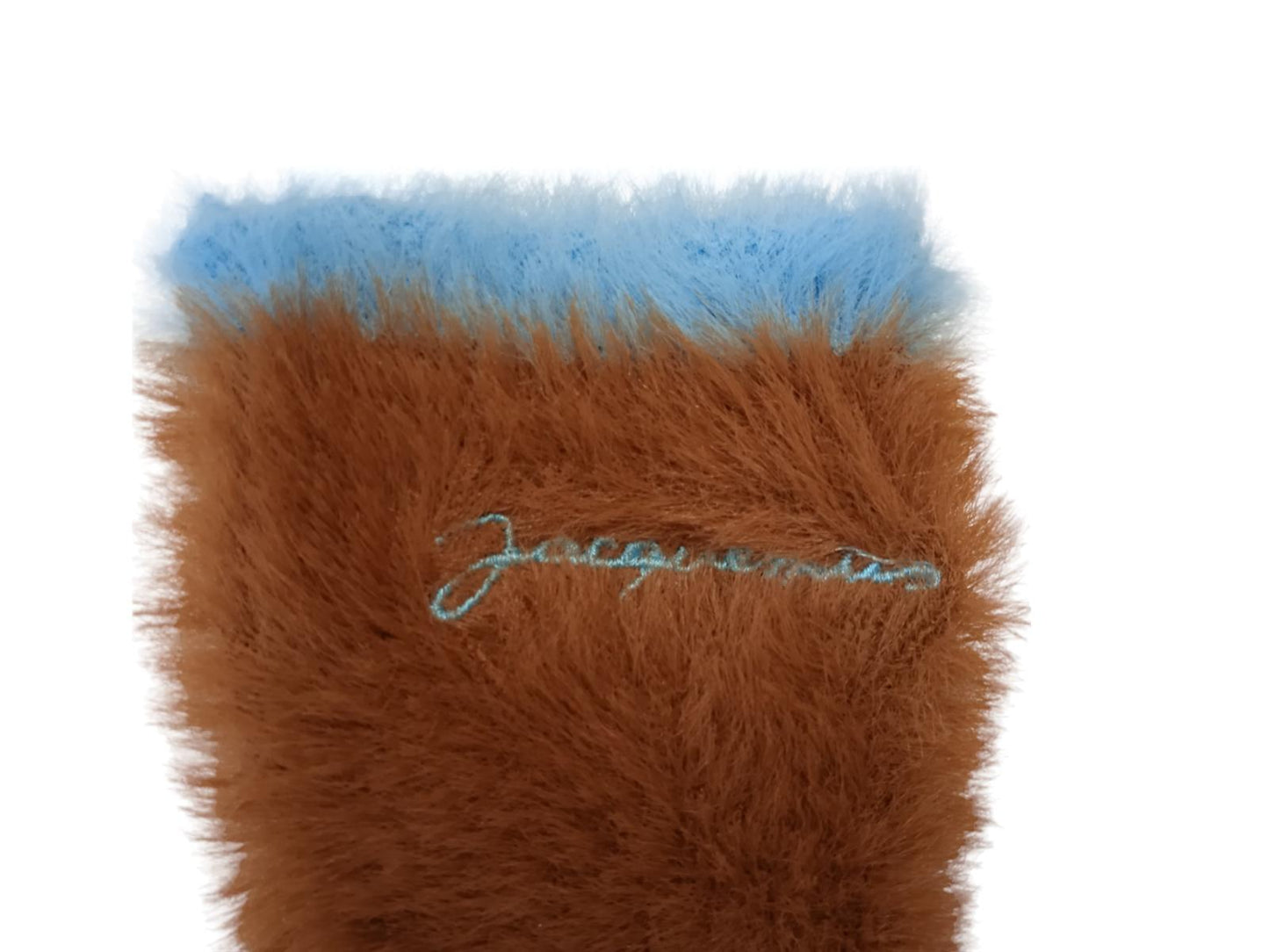JACQUEMUS Les Gants Neve Fluffy Gloves Ladies Brown & Blue One Size RRP125 NEW