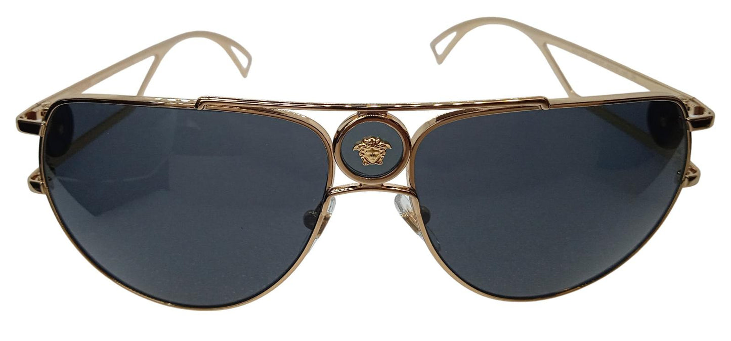 VERSACE VE2225 Medusa Pilot Sunglasses Grey Lens Gold 60-15-140 NEW RRP215