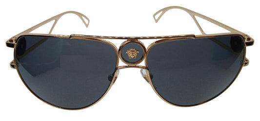VERSACE VE2225 Medusa Pilot Sunglasses Grey Lens Gold 60-15-140 NEW RRP215