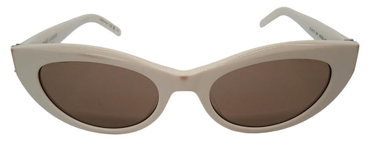 SAINT LAURENT M115 004 Sunglasses Cat Eye Brown Lens Ivory 54-20-140 NEW RRP295