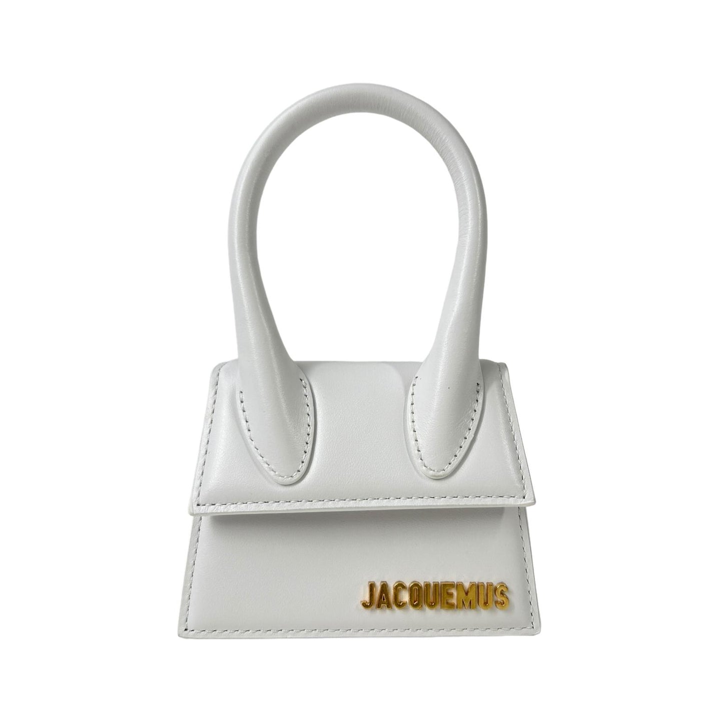 JACQUEMUS Le Chiquito Tote Bag Leather Flap Crossbody White Small NEW RRP: 385