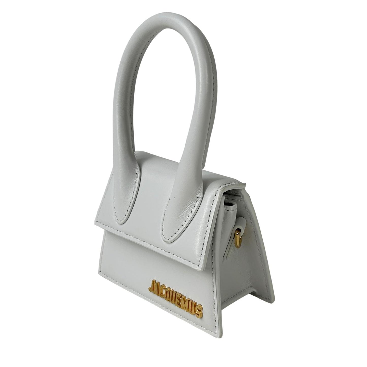JACQUEMUS Le Chiquito Tote Bag Leather Flap Crossbody White Small NEW RRP: 385
