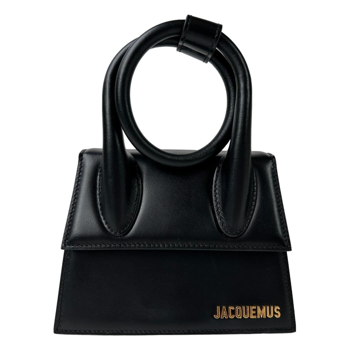 JACQUEMUS Le Chiquito Noeud Handbag Leather Tote Bag Black Small NEW RRP: 745