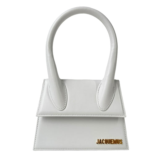 JACQUEMUS Le Chiquito Moyen Tote Bag Leather Crossbody White Small NEW RRP: 650