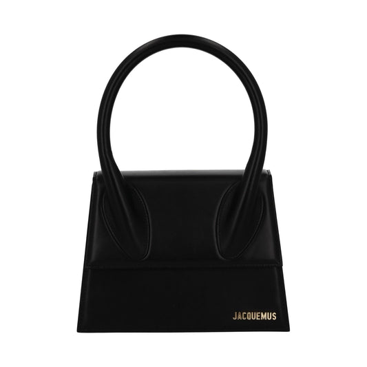 JACQUEMUS Bag Le Grande Chiquito Tote Black Leather Detachable Strap NEW RRP805