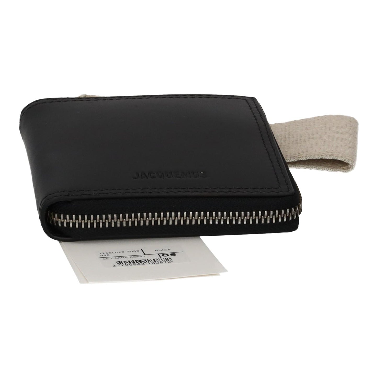 JACQUEMUS Purse Le Carre Rond Wallet Zip Round Black Leather Ladies NEW RRP290