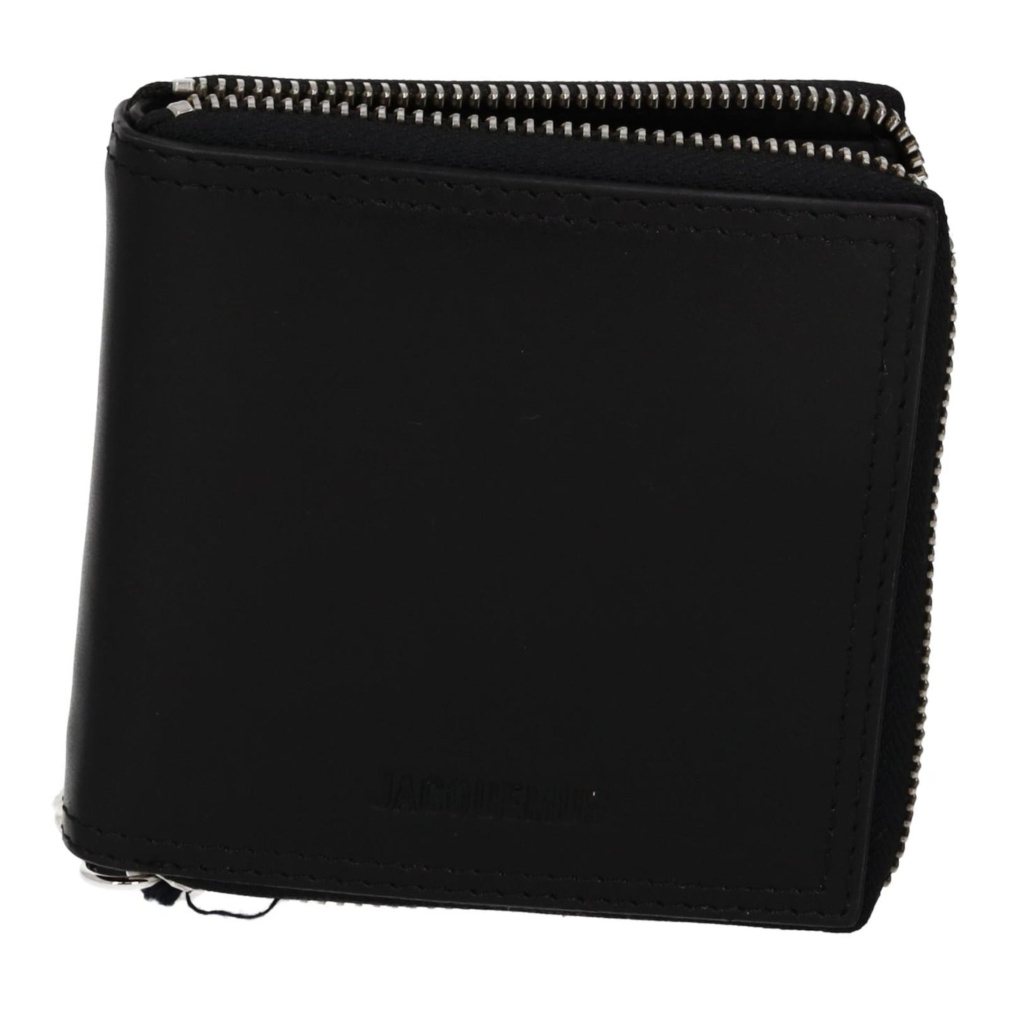 JACQUEMUS Purse Le Carre Rond Wallet Zip Round Black Leather Ladies NEW RRP290