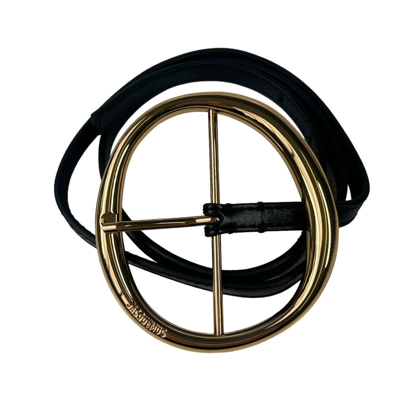 JACQUEMUS Leather Belt La Ceinture Ronde Ladies Black Size:75 NEW RRP: 295