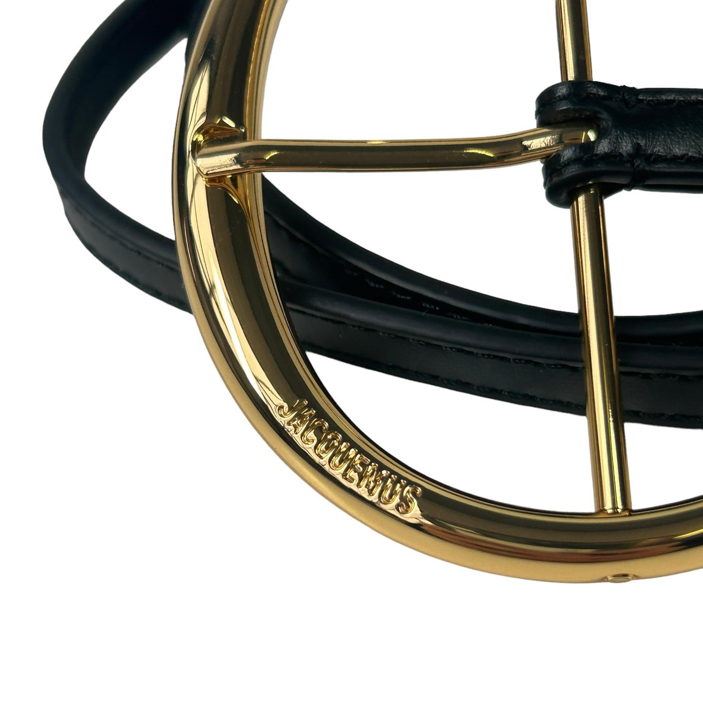 JACQUEMUS Leather Belt La Ceinture Ronde Ladies Black Size:75 NEW RRP: 295