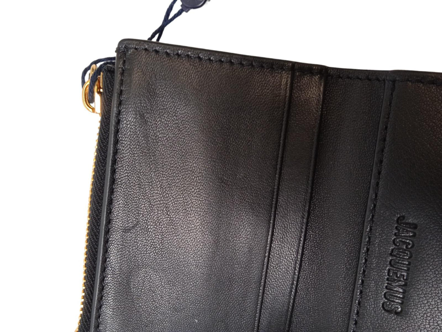 JACQUEMUS Le Compact Bambino Wallet Leather Trifold Flap Black OS NEW RRP275