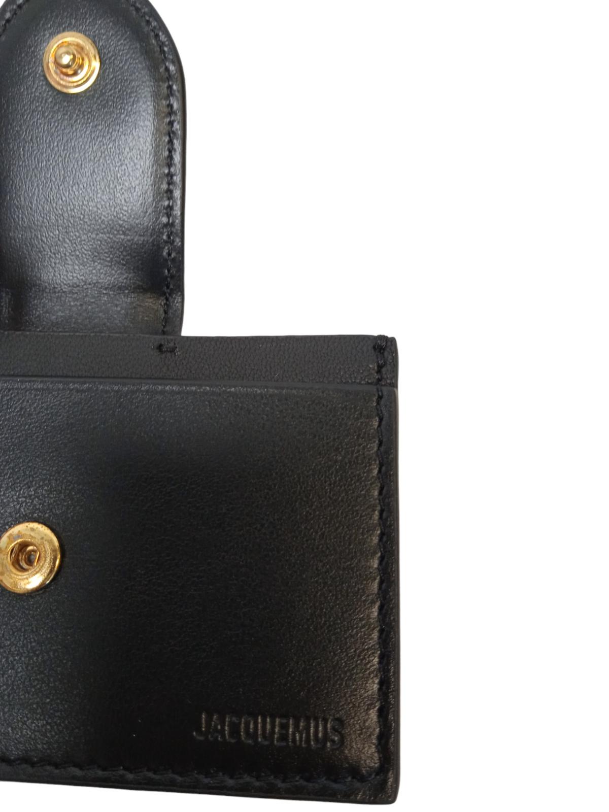 JACQUEMUS Le Porte Carte Bambino Cardholder Leather Flap Black OS NEW RRP165