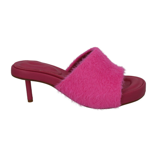 JACQUEMUS Argilla Mule Shoes Fluffy Mid Heel Sandal Pink EU38 UK5 NEW RRP660